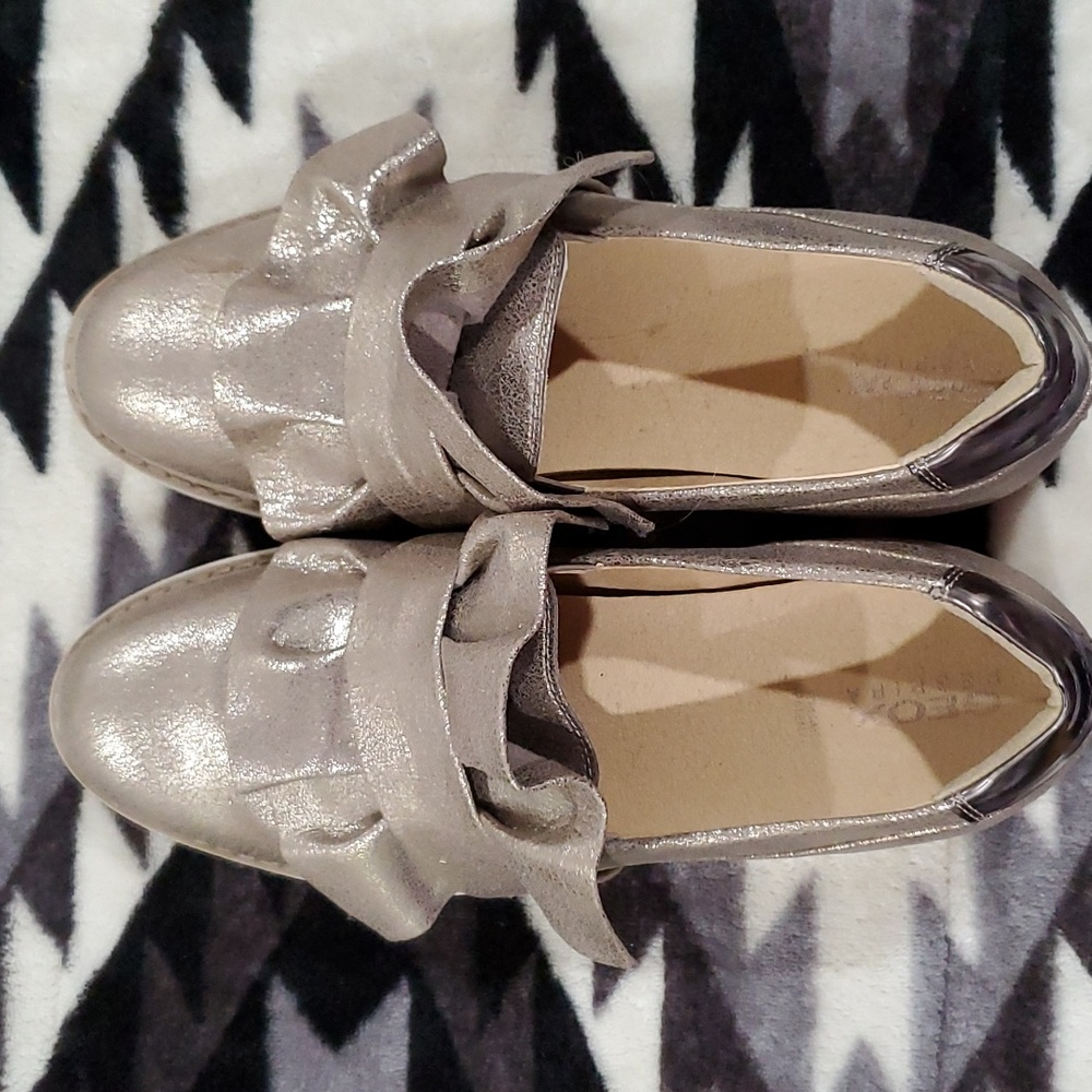 Gold slip on shoes